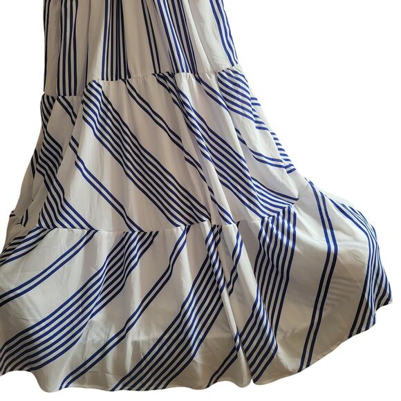 Brand New Ashley Stewart Belted Striped Maxi Dress Size 24 Blue and White - Picture 14 of 14